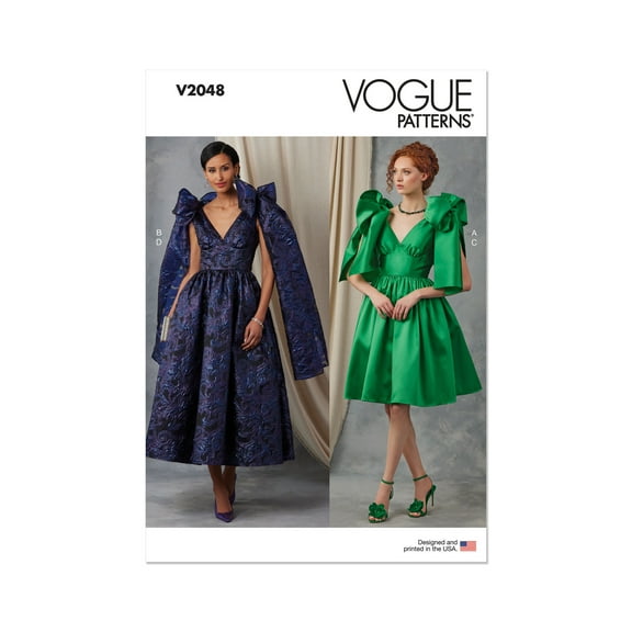 Vogue Sewing Pattern 2048 - Misses' Evening Dress in Two Lengths, Size: H5 (6-8-10-12-14)
