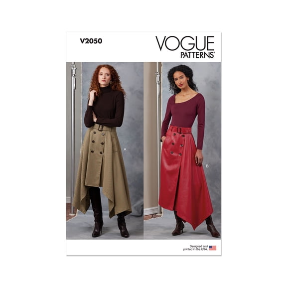 Vogue Sewing Pattern 2050 - Misses' Skirts and Belt, Size: B5 (8-10-12-14-16)
