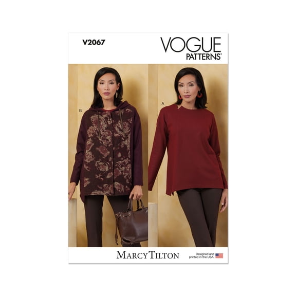 Vogue Sewing Pattern 2067 - Misses' Knit Top and Jacket by Marcy Tilton, Size: A (XS-S-M-L-XL-XXL)