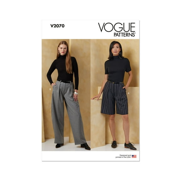 Vogue Sewing Pattern 2070 - Misses' Shorts and Pants, Size: Y5 (18-20-22-24-26)