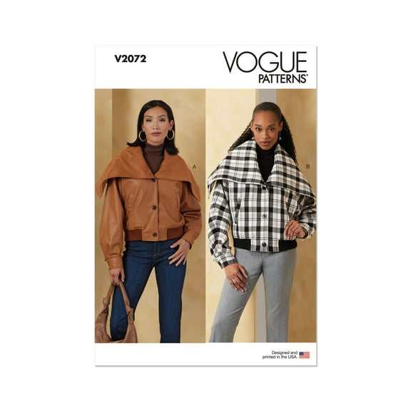 Vogue Sewing Pattern 2072 - Misses' Jackets, Size: A (XS-S-M-L-XL-XXL)