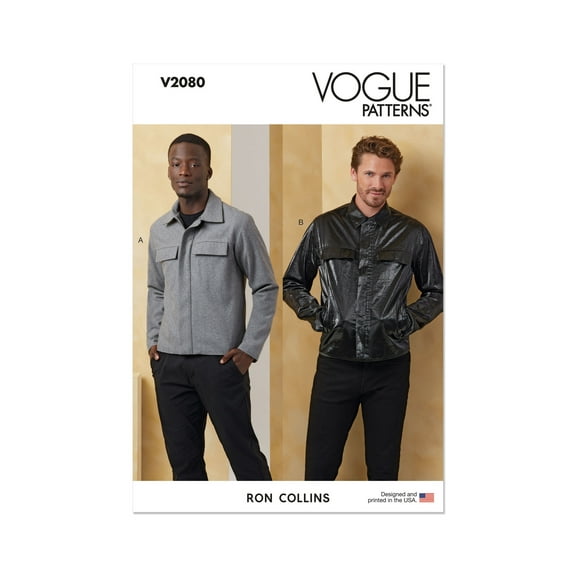 Vogue Sewing Pattern 2080 - Men's Jackets, Size: BB (46-48-50-52-54-56)