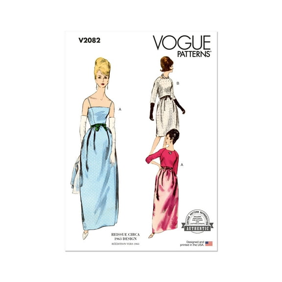 Vogue Sewing Pattern 2082 - 1960s Misses' Dress and Bolero, Size: Y5 (18-20-22-24-26)