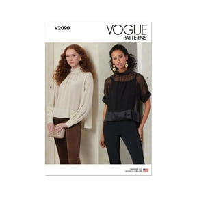 Vogue Sewing Pattern 2090 - Misses' Top with Sleeve Variations, Size: B5 (8-10-12-14-16)