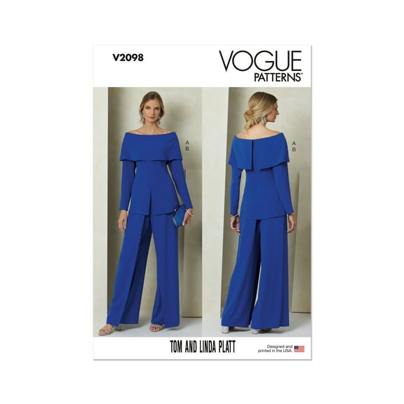 Vogue Sewing Pattern 2098 - Misses' Top and Pants by Tom And Linda Platt, Size: Y5 (18-20-22-24-26)