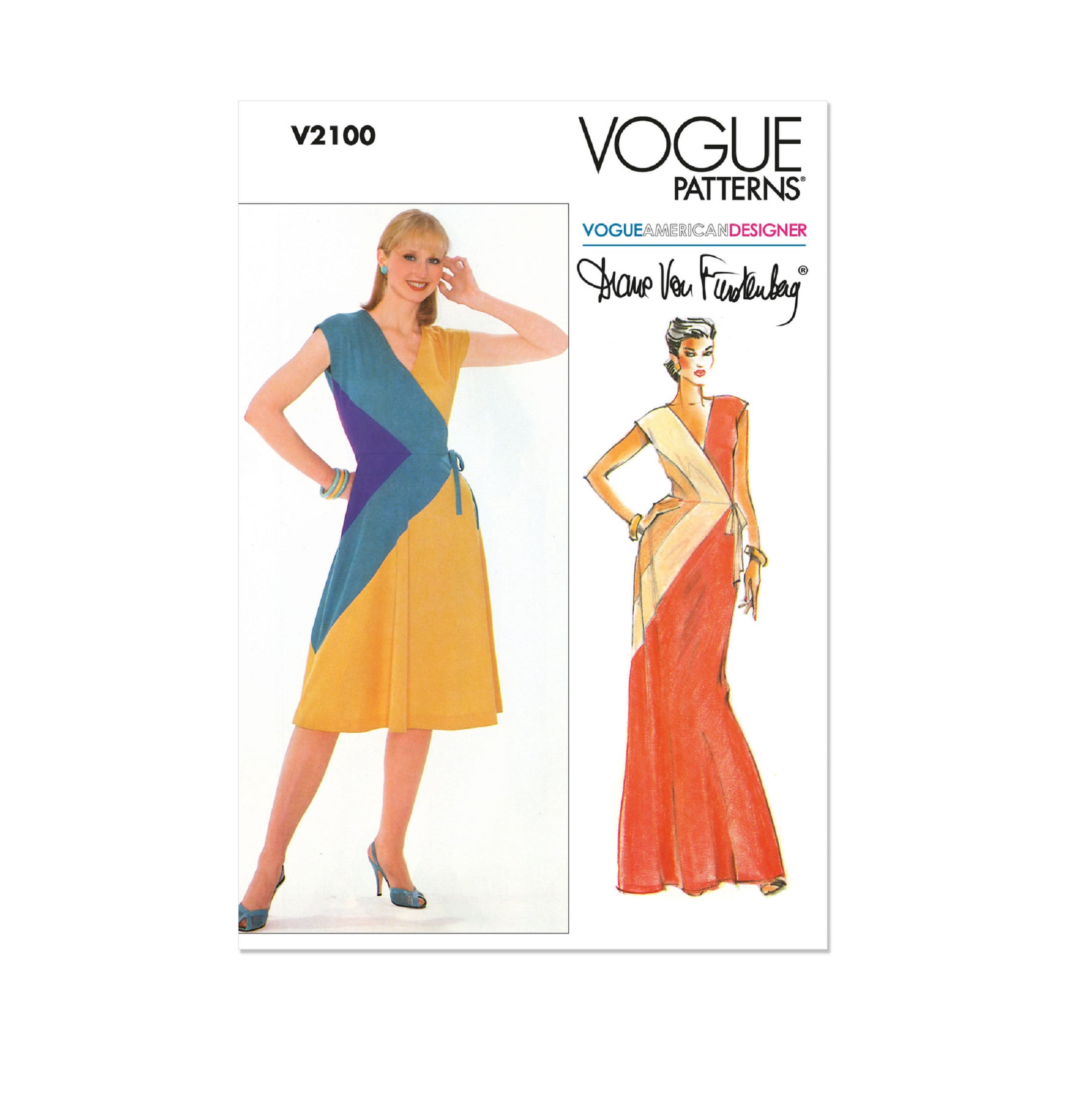 Vogue V2000H5 Vintage Wikkeljurk Naaipatroon – Replica Van Diane Von Furstenberg, Inclusief Maatopties H5 (6-14) Voor Een Tijdloze Jaren 70 Look