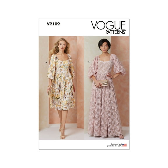Vogue Sewing Pattern 2109 - Misses' Gown in Two Lengths, Size: U5 (16-18-20-22-24)