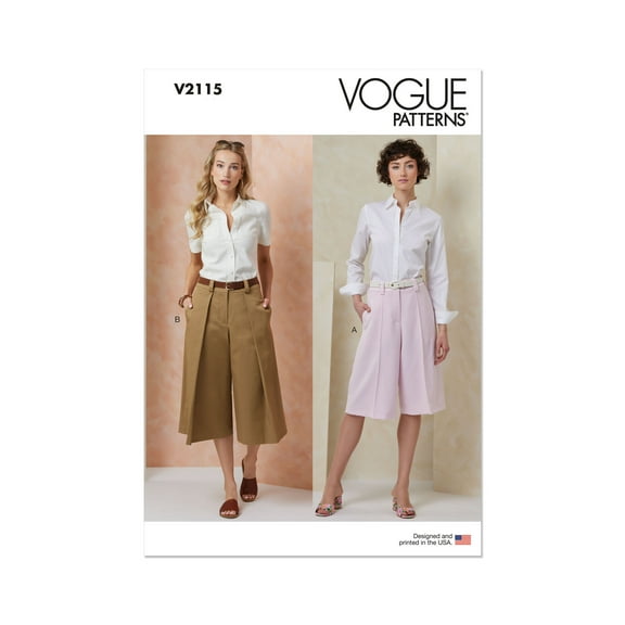 Vogue Sewing Pattern 2115 - Misses' Shorts in Two Lengths, Size: Y5 (18-20-22-24-26)