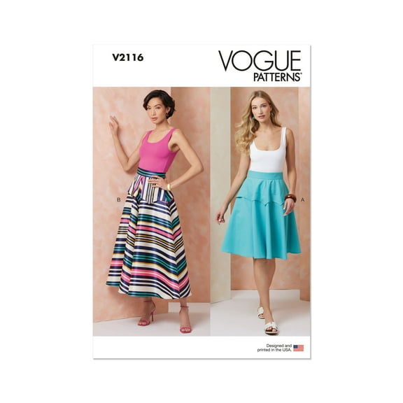 Vogue Sewing Pattern 2116 - Misses' Skirt in Two Lengths, Size: U5 (16-18-20-22-24)