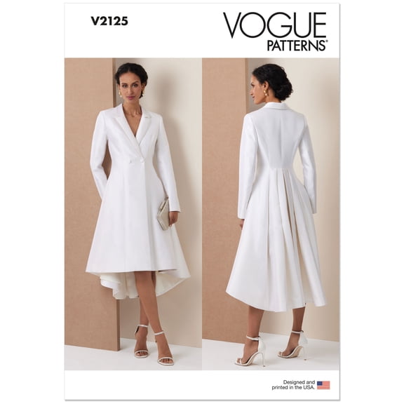 Vogue Sewing Pattern 2125 - Misses' and Miss Petite Double Breasted Coat Dress, Size: D5 (4-6-8-10-12)