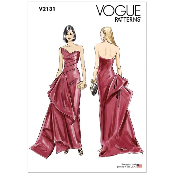 Vogue Sewing Pattern 2131 - Misses' Strapless Gown, Size: H5 (6-8-10-12-14)