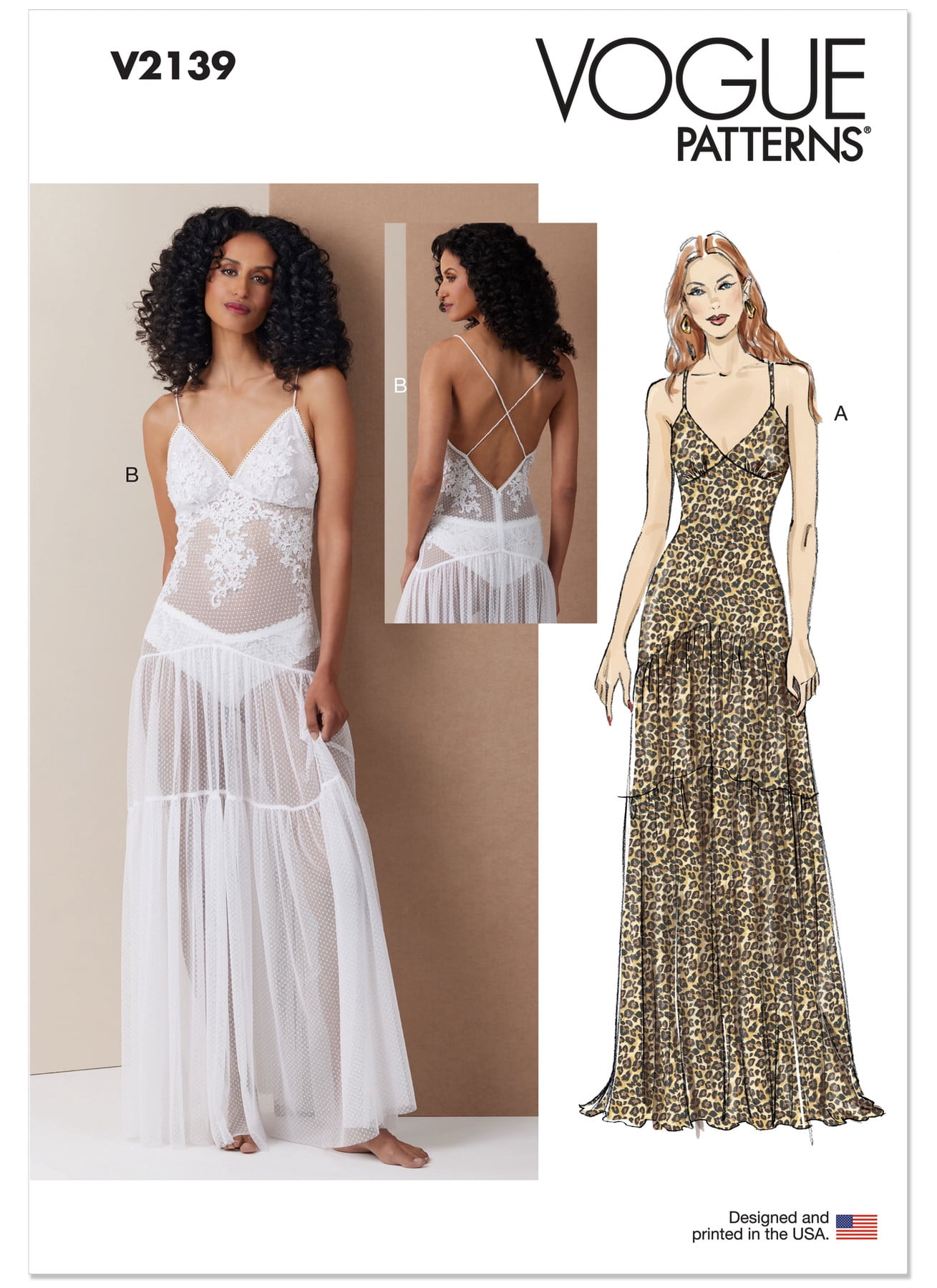 Vogue Sewing Pattern 2139 - Misses' Lingerie Dress, Size: H5 (6-8-10-12-14)  - Walmart.com
