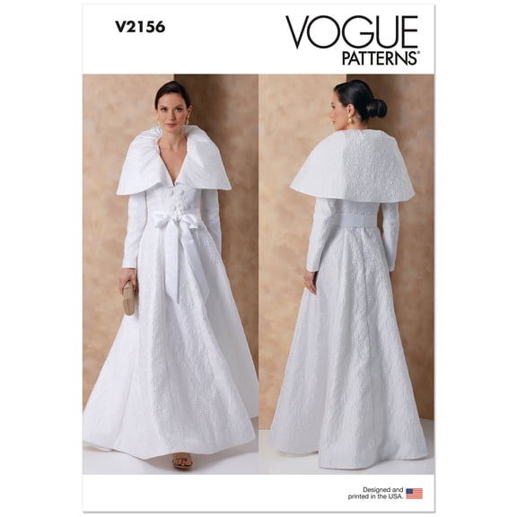 Vogue Sewing Pattern 2156 - Misses' Evening Dress with Portrait Collar and Tie Belt, Size: K5(8-16)