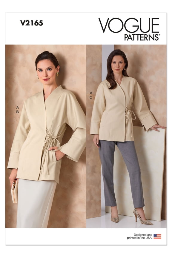 Sewing Pattern 2165 - Misses' Wrap Jacket, Slim Midi Skirt and Straight Leg Pants, Size: Y5(18-26)