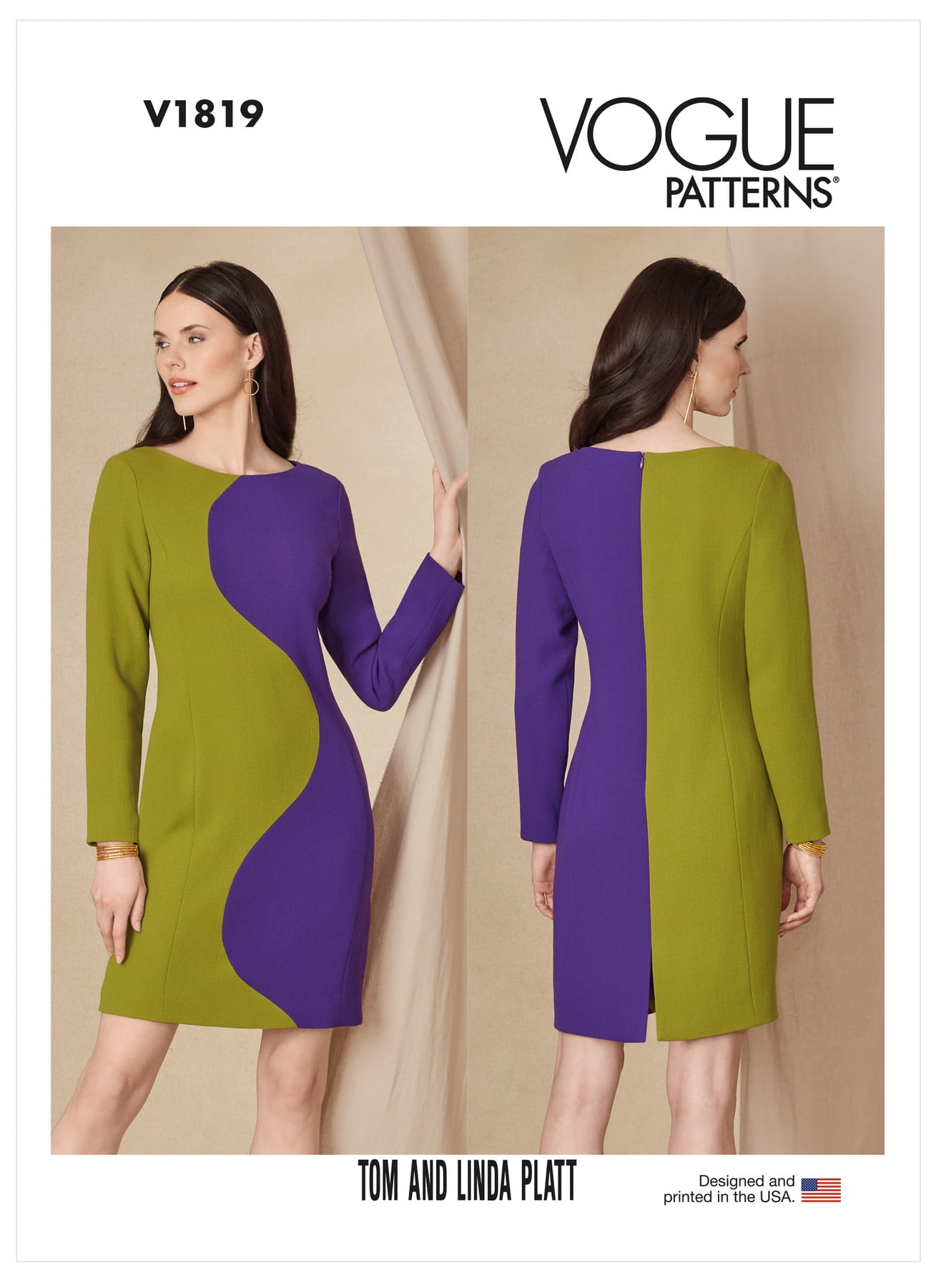 Vogue Sewing Pattern V1819 - Misses' Dress, Size: F5 (16-18-20-22-24) - Walmart.com Vogue Sewing Pattern V1819 - Misses' Dress, Size: F5 (16-18-20-22-24) - Walmart.com