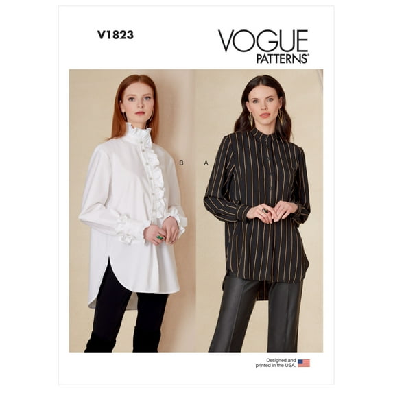 Vogue Sewing Pattern V1823 - Misses' and Misses' Petite Shirt, Size: B5 (8-10-12-14-16)