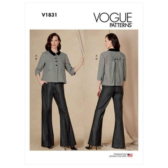 Vogue Sewing Pattern V1831 - Misses' and Misses' Petite Jacket and Pants, Size: B5 (8-10-12-14-16)