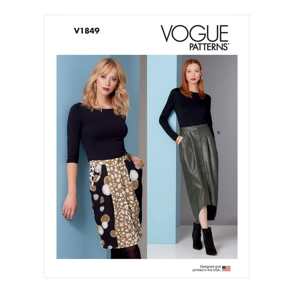 Vogue Sewing Pattern V1849 - Misses' Skirt, Size: F5 (16-18-20-22-24)
