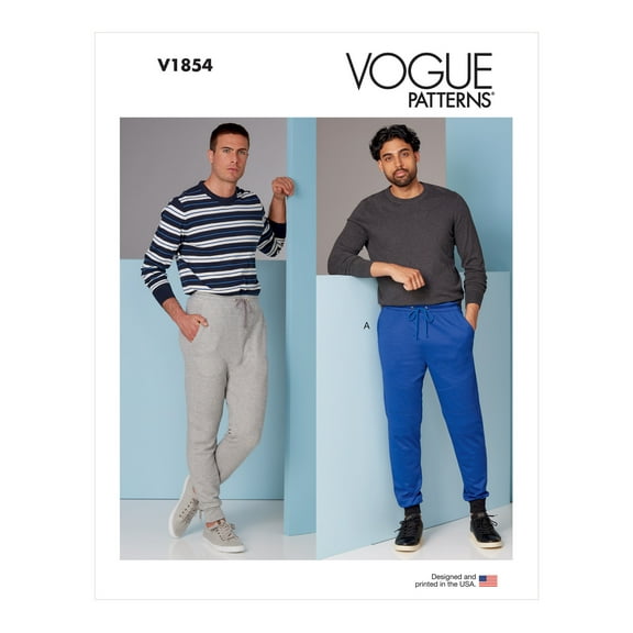Vogue Sewing Pattern V1854 - Men's Pants, Size: MXX (40-42-44-46)