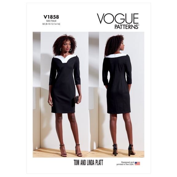 Vogue Sewing Pattern 1858 - Dresses for Women - B5 (8-10-12-14-16) - Intermediate