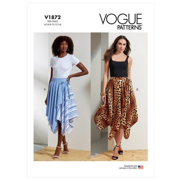 Vogue Sewing Pattern V1872 - Misses' Skirts, Size: A5 (6-8-10-12-14)