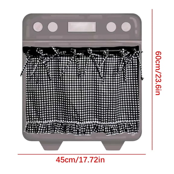 VogueHaven Handmade Oven Skirts,Farmhouse Kitchen Décor, Handmade Embroidery OvenSkirts,Heat-Resistant,Ribbon Ties,Tabs & Ruffled Trim,Effortless Install,Oven Skirt Curtain Cover
