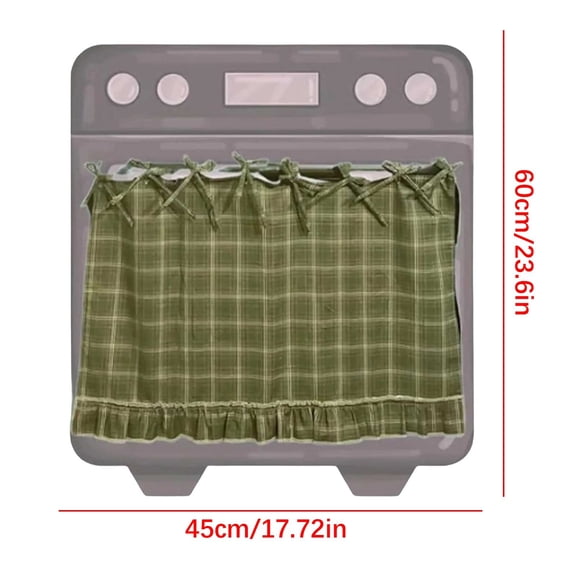 VogueHaven Handmade Oven Skirts,Farmhouse Kitchen Décor, Handmade Embroidery OvenSkirts,Heat-Resistant,Ribbon Ties,Tabs & Ruffled Trim,Effortless Install,Oven Skirt Curtain Cover