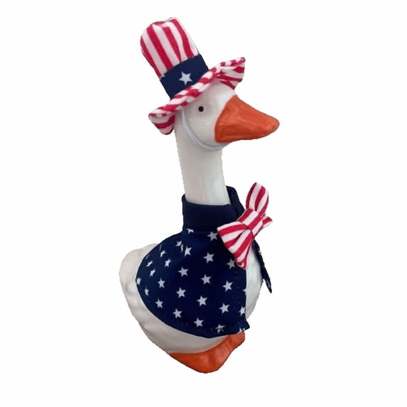 VogueHaven Independence Day Goose Costume, Porch Goose Outfits, 4th of July Yard Decor, Patriotic Duck Clothes for Summer Holiday Outdoor Garden Yard Lawn Patio Statue Decor