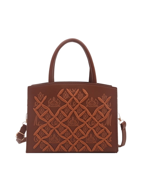 Leather Tote Bag for Women Embroidery Vintage Western Purse Satchel Handbag Small Crossbody Shoulder Bag for Work Travel