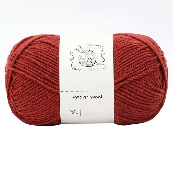 VogueV 100G Hand-Woven Cotton Crochet Yarn, Soft Worsted Weight Skein for Sweater Sofa Scarf Diy, Natural 4-Ply Hypoallergenic Craft Yarn, 3.5-4.0Mm Hook Size, Beginner Friendly, 1 Ball of Yarn