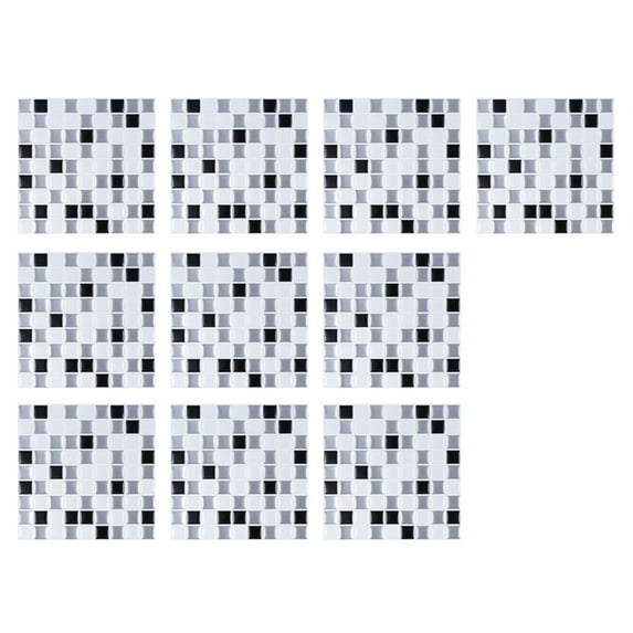 VogueV 10pc Peel & Stick 3D Crystal Tile Backsplash, Waterproof Self-Adhesive Wall Decal, Kitchen Grease Shield, 6"x6" Each