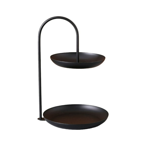 VogueV 2-Tier 12 in Metal Serving Tray Set, Decorative Candy Fruit Plate for Living Room & Party, Stackable Storage for Jewelry Keys, Iron Wire with Handles, Easy-Wipe Surface