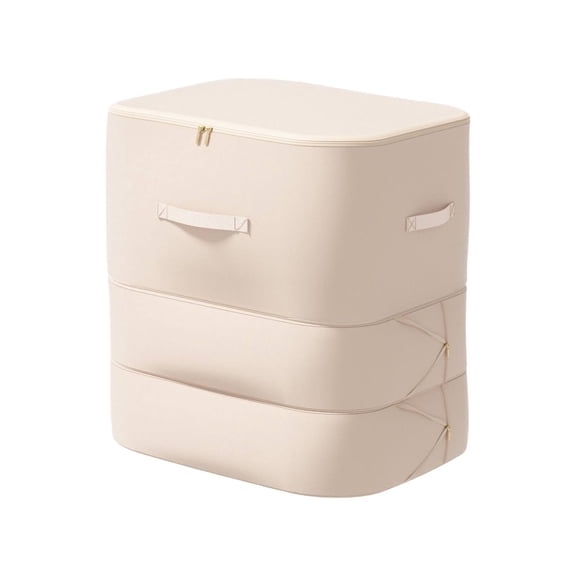 VogueV 3-Layer Space-Saver Compression Storage Bag, Large Zipper Organizer for Comforters Blankets, Foldable Closet Dorm Solution, 1 Storage Bag