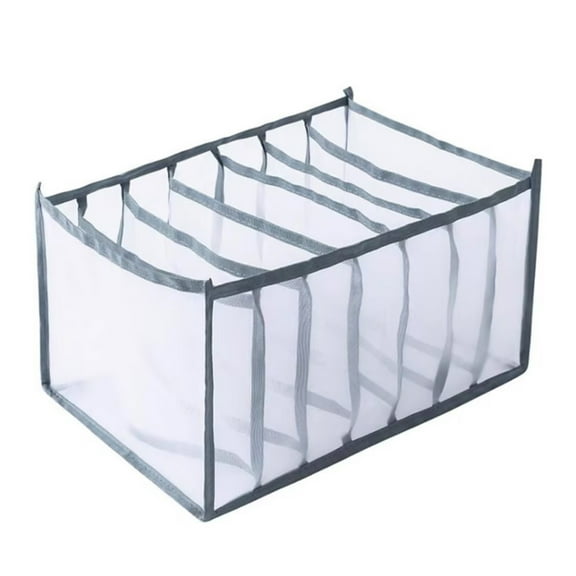 VogueV 6-Grid Mesh Drawer Divider Organizer for Jeans, T-Shirts, Skirts, Underwear, Breathable Closet Storage Box for Dresser, Nursery, Rv, Foldable Fabric Wardrobe Separator, Storage Bag*1