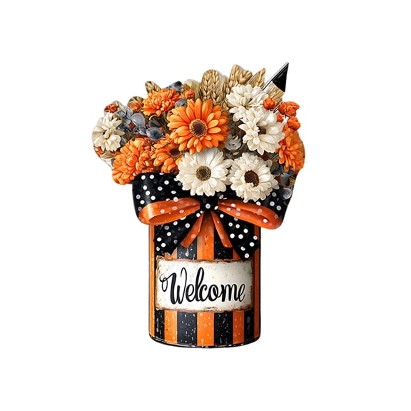 VogueV Autumn Pumpkin Welcome Sign Wooden Rustic Fall Thanksgiving Decor Hanging Wall Door Porch Display Farmhouse Seasonal Home Art 12 Inch Square, Listing*1