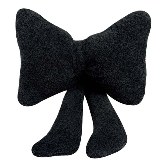 VogueV Bow Shaped Throw Pillow, 3D Furry Ribbon Design, Soft And Plush, for Bed, Couch, Home Decor, Decorative Accent Pillow, Machine Washable, A Soft Fur Bow Pillow