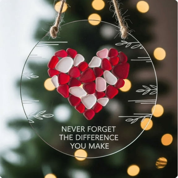 VogueV Clear Acrylic Heart Keepsake 3.1 In, Crystal Souvenir for Anniversary Birthday Wedding Memorial, Decorative Table Scatter Or Gift Tag, Modern Home Office Accent, Pendant*1