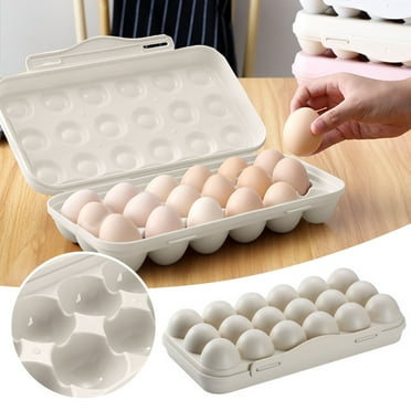 VogueV Containers With Lids Large | 18 Grid Kitchen Refrigerator Egg Box Collision Damaged Egg Storage Box Duck Egg Box Egg Tray Storage Egg Box