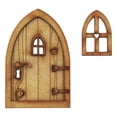 thumbnail image 1 of VogueV Diy 3D Wooden Fairy Door Craft Kit with Window Slippers Sign, Miniature Fairy Garden Door Decoration for teen Room Nursery Indoor Outdoor, Fantasy Diy Craft Gift, A Set of Decorative Doors, 1 of 7