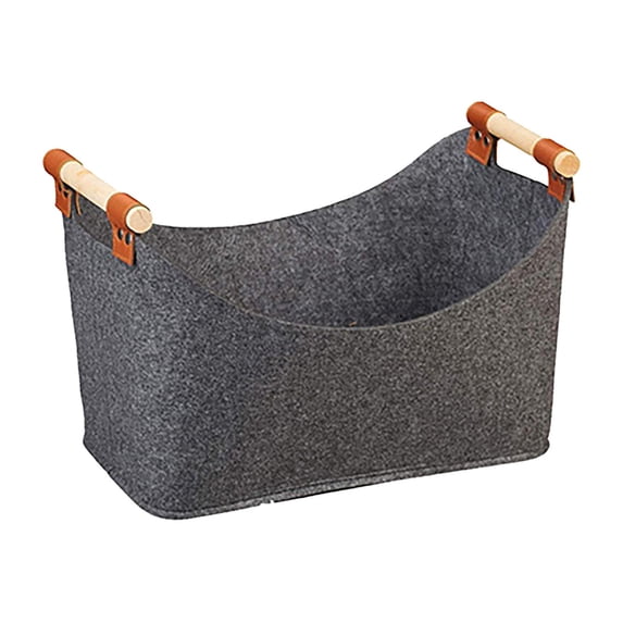 VogueV Extra-Thick Firewood Carrier 60 L, 700 G/M² Waxed Canvas Log Tote with Removable Hardwood Handles, Foldable Kindling & Glove Pocket, 1*Storage Bag