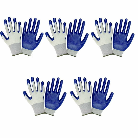 VogueV Gloves, Bobasndm 5 Pairs Garden Gloves for Women/Men Nitrile Coated Work Gloves for Gardening Restoration Work