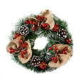 thumbnail image 1 of VogueV Handmade Christmas Wreath with Flocked Pine Cones & Berries, Festive Winter Front Door Decor, Holiday Greenery Gift Idea, Rustic Evergreen Wreath for Indoor & Outdoor Display, 1X Wreath, 1 of 2