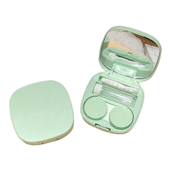 VogueV Handmade Cute Contact Lens Case Kit with Tweezers, Remover Tool, Solution Bottle, Travel-Friendly, Leak-Proof Design for Daily Use, Outdoor, Home, 1X Contact Lens Storage Box