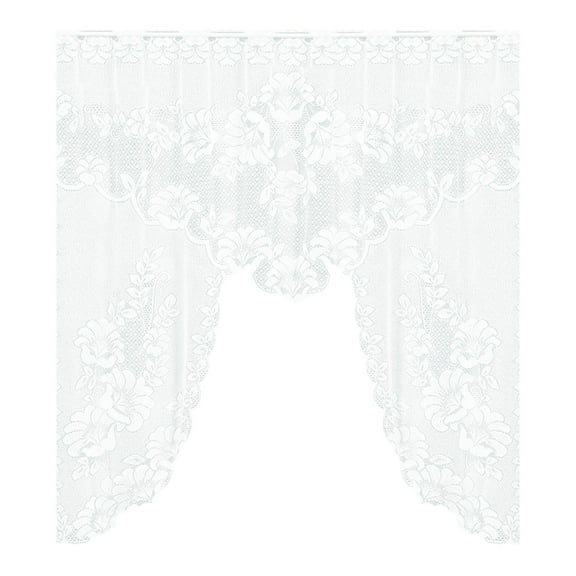 VogueV Lace Window Curtain for Kitchen Bedroom Cafe, Semi-Sheer Privacy Panel for Small Windows, Decorative Door Curtain for Dining Room Bathroom, A Kitchen Bedroom Lace Curtain