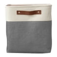 thumbnail image 1 of VogueV Large Fabric Storage Basket with Handles, Foldable Canvas Bin for Clothes, Toys, Books, Nursery, Laundry, Bedroom Closet, Durable & Stylish, 1 28*28Cm Linen Storage Basket, 1 of 9