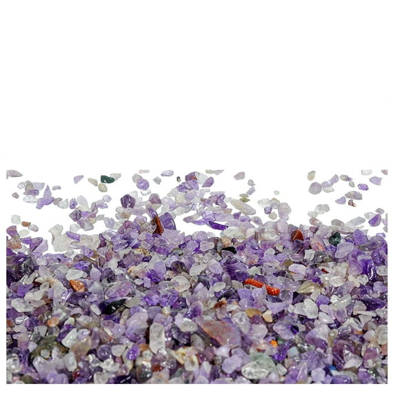 VogueV Light Amethyst Crushed Stones, Irregular Crystal Pebbles for Top Dressing, Fairy Garden, Vase Filler, Reiki Altar, 1 Bag, 1 Bag of Crushed Crystal Quartz