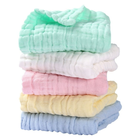VogueV Organic Cotton teen Washcloths for Sensitive Skin, Soft Newborn Towel And Washcloth Set, Hypoallergenic for Bathing, Makeup Removal, And Registry Gift, 5 Towels