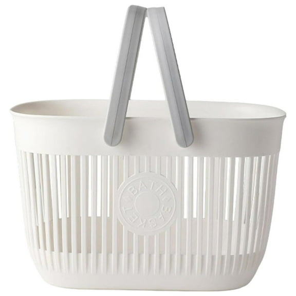 VogueV Plastic Shower Caddy with Handles, Ventilated Bathroom Storage Basket for Shampoo, Conditioner, Lotion, Dorm, Travel Organizer, 12.6X7.87X7.48 Inches, 1 Portable Storage Basket