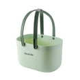 thumbnail image 1 of VogueV Quick-Drain Shower Caddy Tote with Silicone Handle, Hollow Bottom Plastic Basket for Shampoo, Soap, Toys, College Dorm, Gym, Camping, Kitchen, Rv – Stackable & Non-Slip, Storage Basket*1, 1 of 8