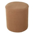 thumbnail image 1 of VogueV Round Footstool Slipcover Elastic Pouffe Cover, Washable Knitted Stretch Ottoman Protector, Furniture Refresher for Living Room Bedroom, 13" Diameter Form-Fit Skirt, 1 Sofa Cover, 1 of 9